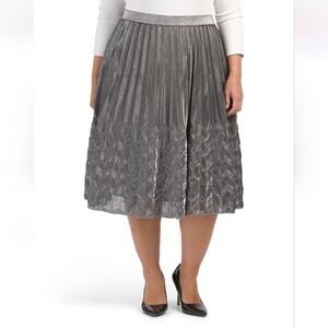 Wdny Plus Pleated Midi Skirt